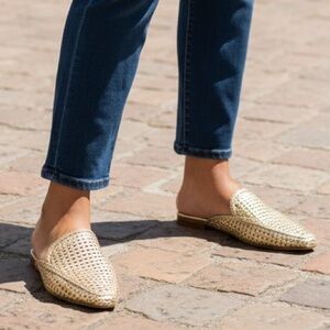 Sam Edelman Gold Woven Mules